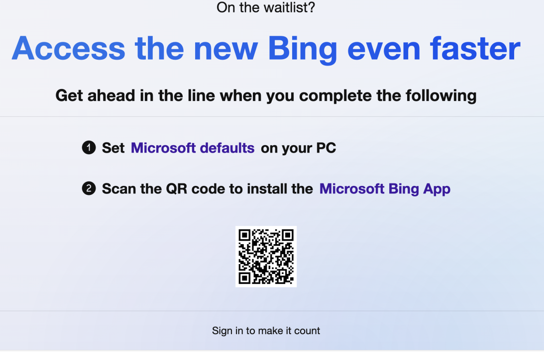 access the new bing instruction